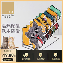 Restaurant Ceramic Cork Pan Cushion Heat Insulation Mat Cartoon Washable Retro Eurostyle Table Mat Cups Cushion Bowl Cushion Non-slip Mat