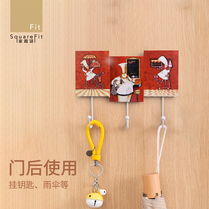 European and American wind retro hangers Chefs Illustrator Inserts Wind Fiberboard Nails Hook Home Decoration MDF Hook-Free