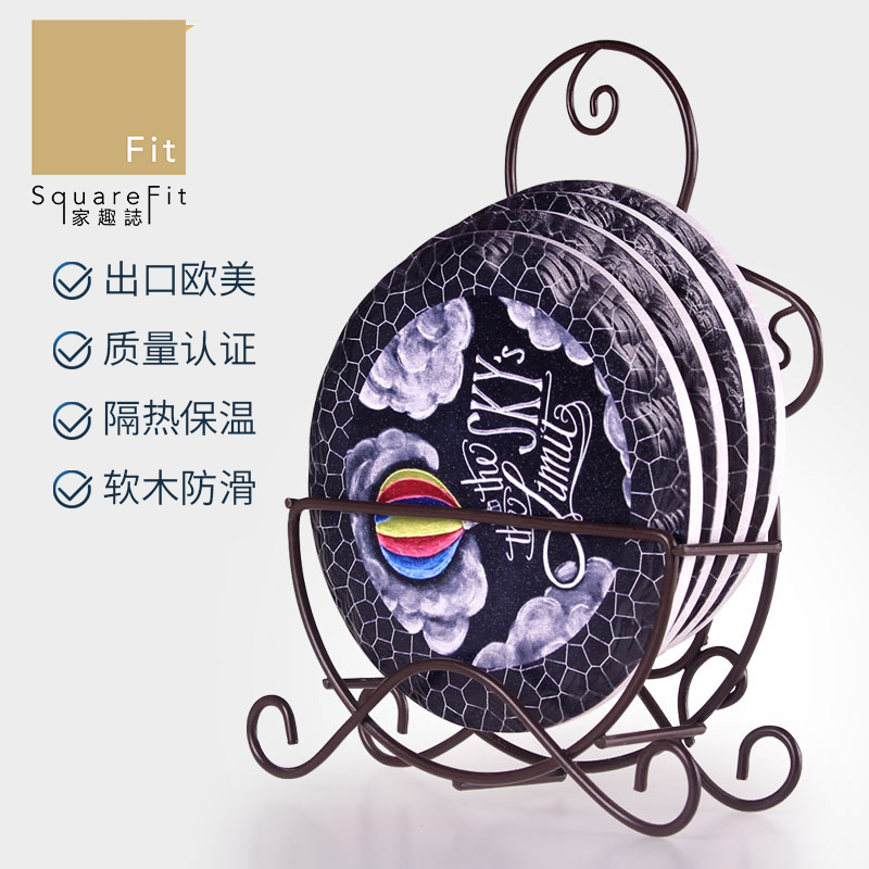 INS super fire net red novel ceramic coaster Cork mat Nordic style table mat Insulation non-slip mat