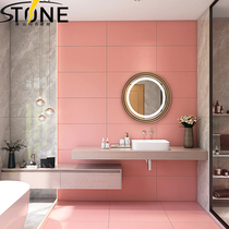 Balcony kitchen wall solid color macaroon ceramic tile 400x800 ground decoration pink net red wind 12 m background