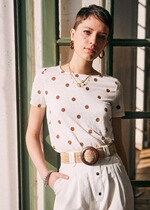 Doraemon card Andre dot round neck short sleeve t-shirt