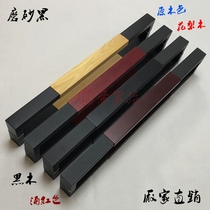Custom glass door handle Chinese solid wood carving door handle black wooden door handle custom LOGO spot