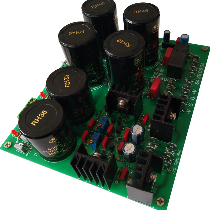 High power power amplifier power board HIFI power amplifier with upscale parallel stabilized voltage 40000uF 2 x 6800uF