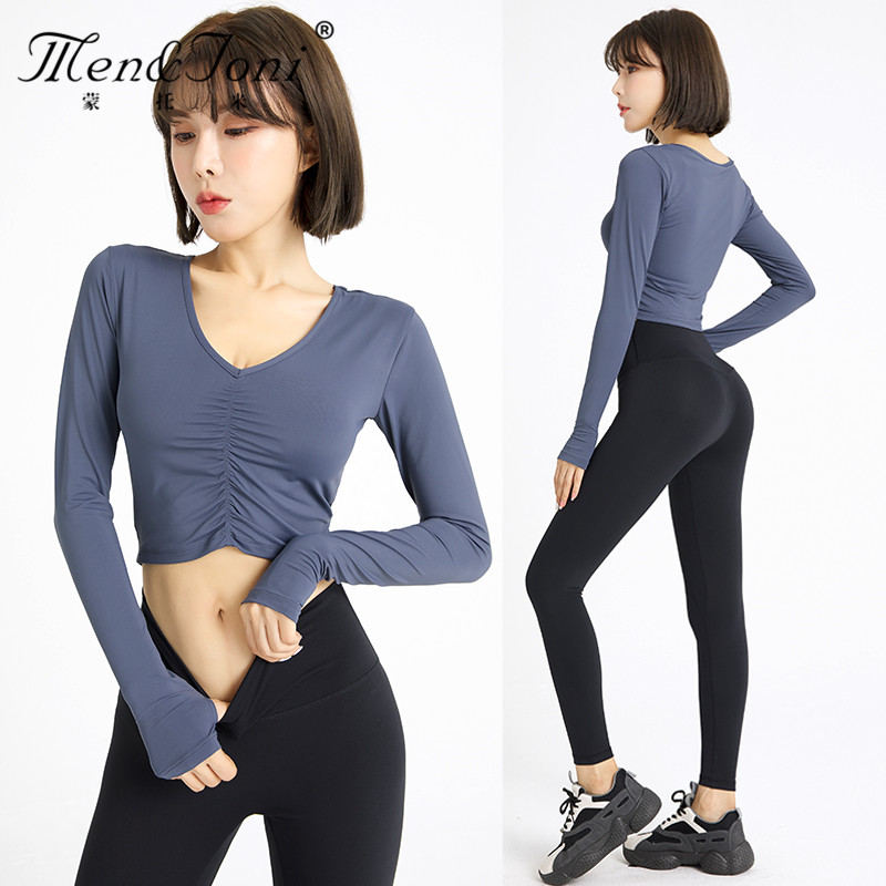 Montomi fitness clothing women's autumn and winter high-end fashion running long-sleeved professional gym exercise suit yoga suit