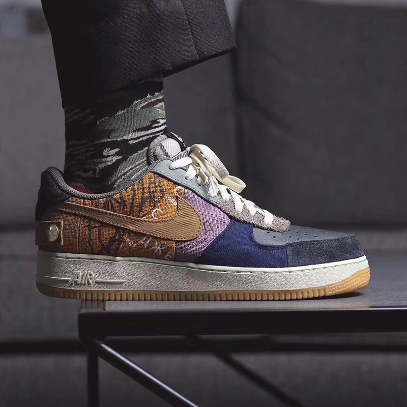 Rainbow Sports Nike Af1 X Travis Scott Ts Joint Venture Ghost Face Patchwork Cn2405-900
