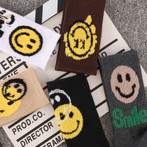 5 pairs of cute Japanese smiling socks women autumn and winter New Korean stockings ins trend Joker cotton socks