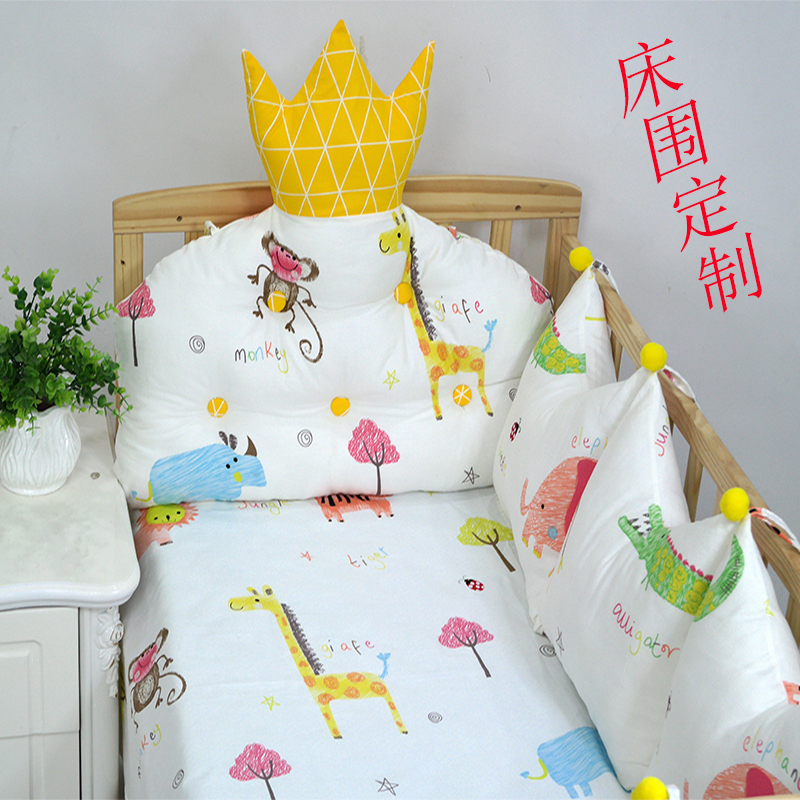 Splicing Bed Circumference Baby Pure Cotton Children Bb Bed Circumference Baby Crash-proof Guardrails Enclosure Newborn Full Cotton Bed Goods Customizable