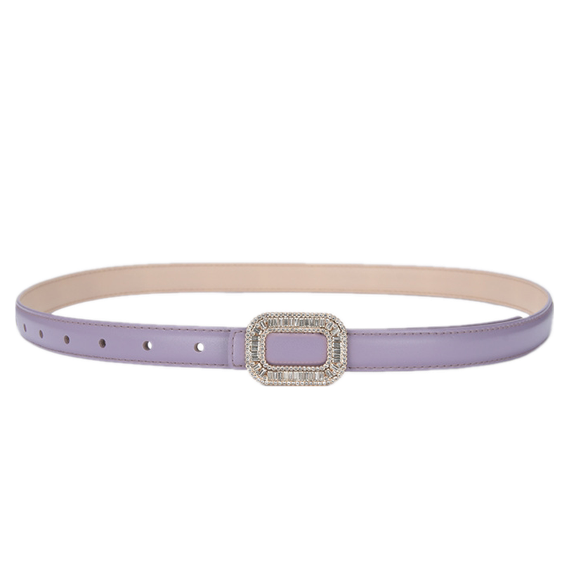 Sazhi female diamond two-layer cowhide alloy belt