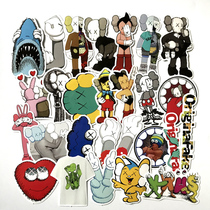KAWS Suit Cartoon Tide Card Stickers stickers Stickers Notebook personality suitcase stickers Personality laptop Decorative Sticker with Guitar Skateboard Suitcase Sticker