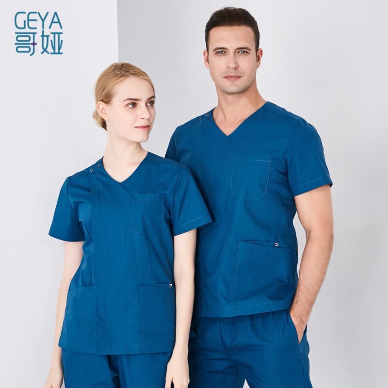 Handwashing Clothes Brushed Handwear for men and women Short sleeves Doctors wear dental pets Oral beauty workwear