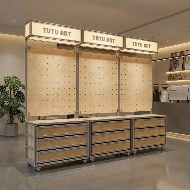 Aluminum Profile Birch Marine Board Floor-Standing Multi-Layer Storage Cabinet Pegboard with Light Wall-Mounted Display Shelf Storage Rack Aluminum Profile Birch Marine Board Floor-Standing Multi-Layer Storage Cabinet Pegboard with Light Wall-Mounted Display Shelf Storage Rack