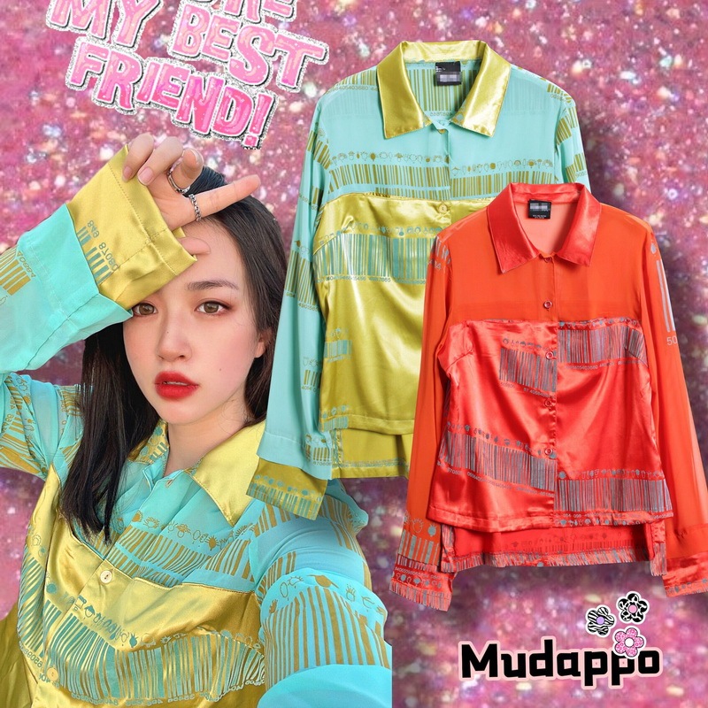 Good Stuff Only Available in One Batch: French Y2K Style Hot Girl Flocked Slimming Top, Semi-Sheer Chiffon Silk Long-Sleeve Sun Protection Shirt