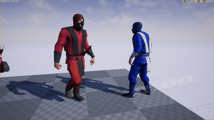 图片[5]-Ninja Warrior忍者武士低聚模块化护腕面具腿甲腰带剑游戏角色UE5-cg男孩