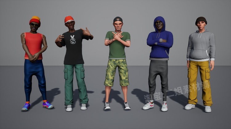 图片[5]-Subculture Guy卡通程式化人物角色服装头部发型面部UE4虚幻5道具-cg男孩