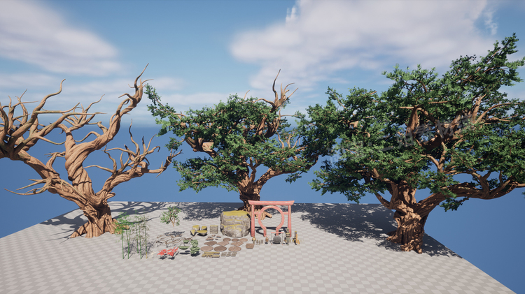 图片[13]-Japanese Forest Grave日本森林坟墓神社植物道具UE5.1游戏资产-cg男孩