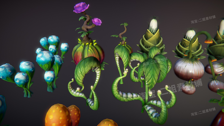图片[3]-Fantasy plant奇幻幻想植物花朵绿色植被游戏资产道具UE4虚幻引擎-cg男孩