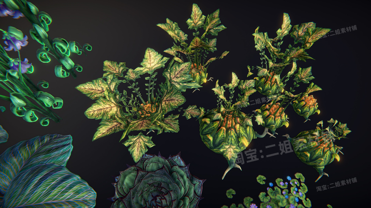 图片[7]-Fantasy plant奇幻幻想植物花朵绿色植被游戏资产道具UE4虚幻引擎-cg男孩