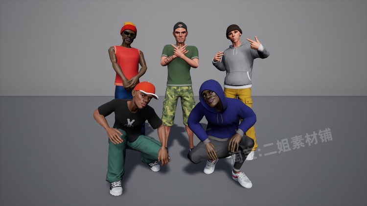 图片[4]-Subculture Guy卡通程式化人物角色服装头部发型面部UE4虚幻5道具-cg男孩