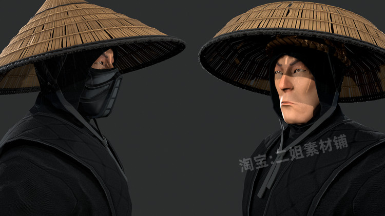 图片[8]-Ninja Warrior忍者武士低聚模块化护腕面具腿甲腰带剑游戏角色UE5-cg男孩