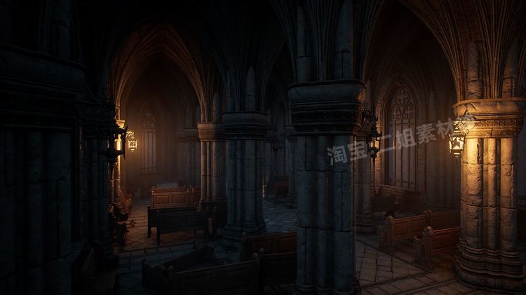 图片[9]-Gothic Horror Environment哥特恐怖环境UE5.1完整项目模块化资产-cg男孩