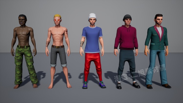 图片[14]-Subculture Guy卡通程式化人物角色服装头部发型面部UE4虚幻5道具-cg男孩