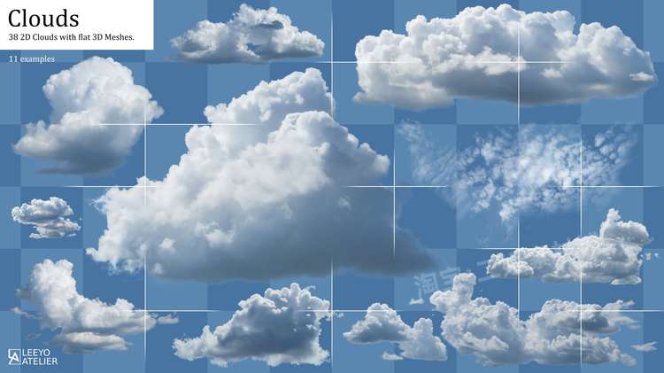 图片[8]-Clouds Skies 4.26-5.2 UE4虚幻UE5立体云朵天空纹理360度全景图-cg男孩