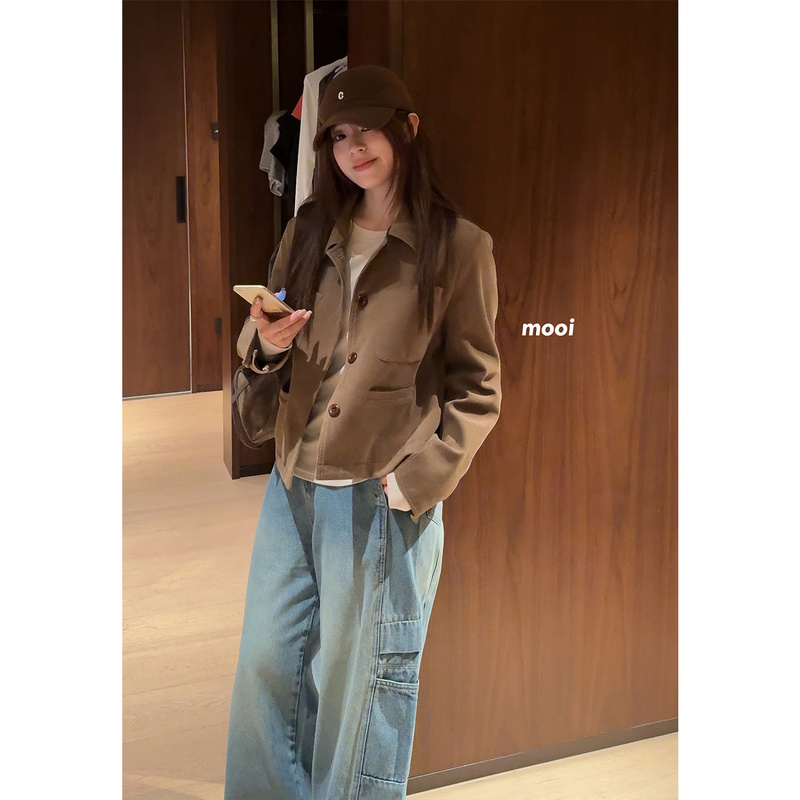 See You Again Cheers Pine Nut Crisp 2026 Autumn Korean Retro Style Slimming Short Corduroy Jacket for Women See You Again Cheers Pine Nut Crisp 2026 Autumn Korean Retro Style Slimming Short Corduroy Jacket for Women