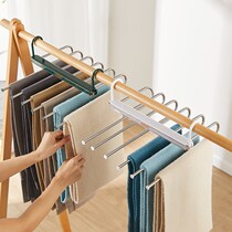  Versatile folding hanger One hook multi-hanging magic pants clip Home wardrobe Contained Diviner Multilayer Pants Shelf
