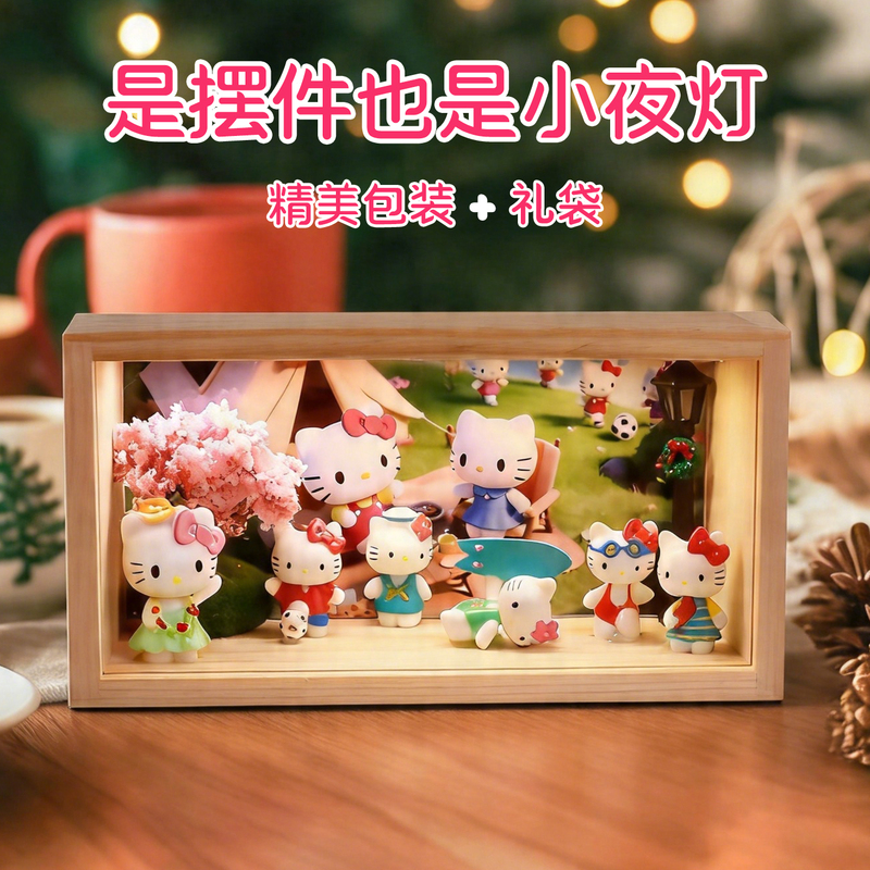 Hellokitty Series Birthday Gift Hello Kitty Night Light Figurine for Girls Children's Day Hellokitty Series Birthday Gift Hello Kitty Night Light Figurine for Girls Children's Day