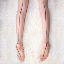 Summer ultra-thin 0d toe transparent retro Europe and the United States invisible crotch heel vertical line sexy sex sex pants stockings women