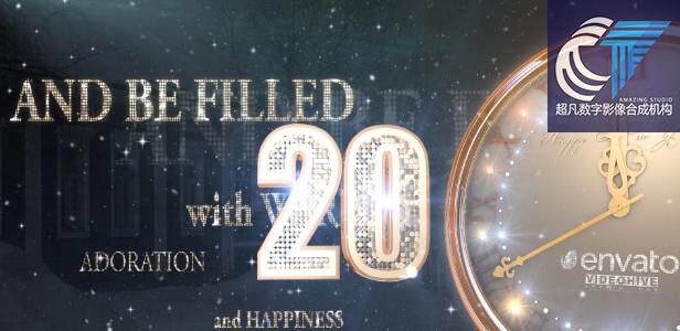 2017年大气钻石质感新年倒计时钟表时钟跨年倒数特效AE模板工程