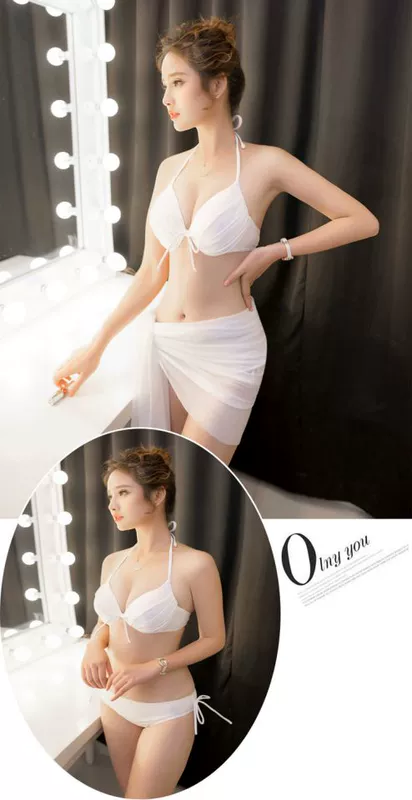 2018 mới của Hàn Quốc thép tấm ngực nhỏ tập hợp áo tắm che nắng áo tắm bikini ba mảnh áo tắm nữ nóng đồ bơi nữ 2 mảnh