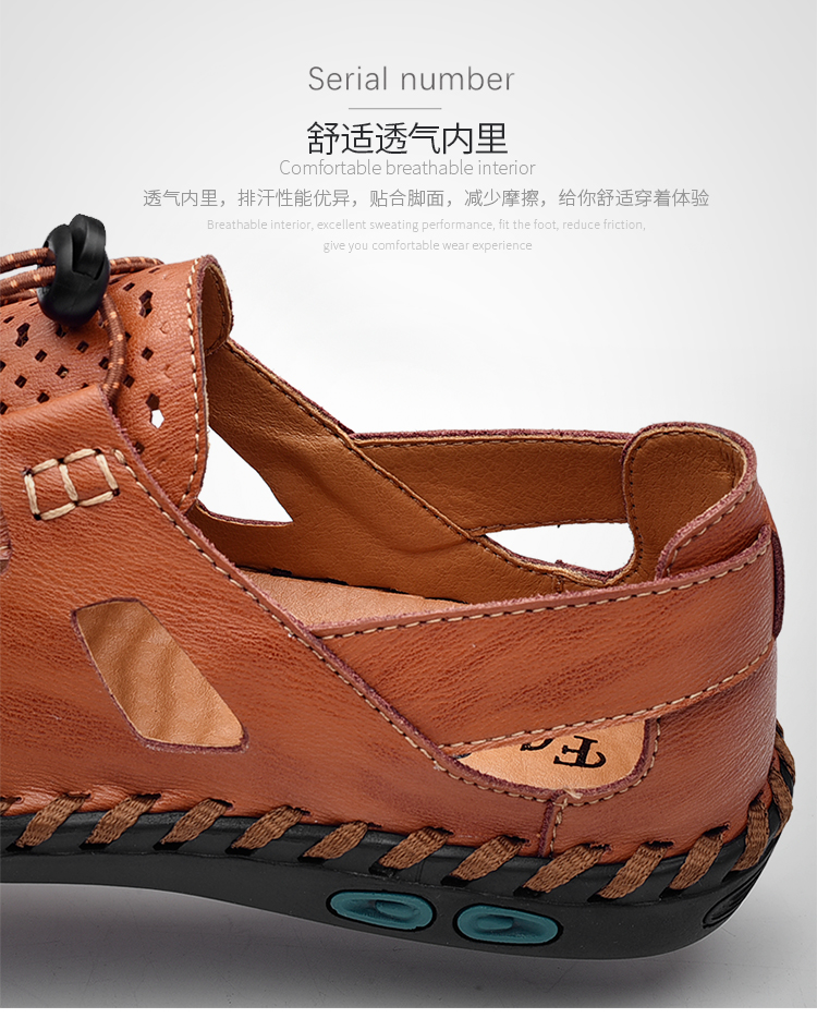 Giày sandal nam nam 2019 hè mới xu hướng giày da trẻ em Giày đế bệt đen đế bệt đế bệt màu đen cỡ lớn - Sandal dép dây nam