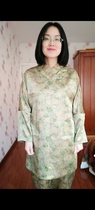 Silk Xiangyunsha 5 5 Moomi Heavy Satin Hanfu Top and Ten Pants Set ￥2250