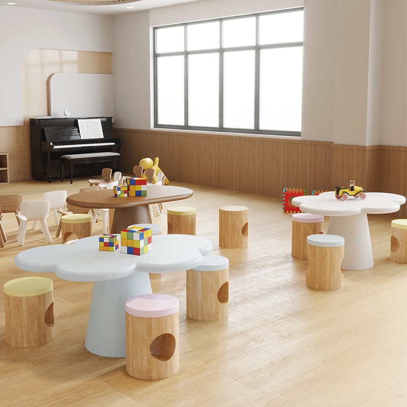Children's Table and Chair Set Kindergarten Toy Table Baby Study Table Nordic Irregular Cloud Coffee Table Japanese Style