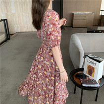 Summer small subs out of daisy Chamomile Flowers Snowspun Hymn Dress 2021V Collar Gentle Wind Sweet goddess Fan Long dress