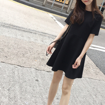 Small black dress Summer small Closets Waist Display Slim style Lions dress elegant Sexy pockets Temperament Small Subshort Skirt