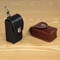 Folding glasses case genuine leather cow leather wearing leather strap glasses bag handmade portable old flower mirror cover folding glasses pocket