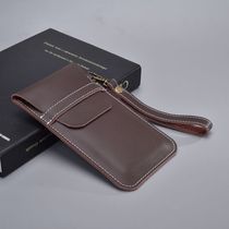 Suitable for Huawei mate30 genuine leather mobile phone bag 30Pro hand holding sleeve straight insert liner bag 20 handmade vertical shell