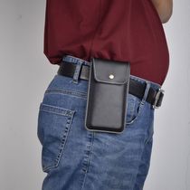 Suitable for Huawei Mate30 30Pro back clip buckle mobile phone pocket wearing strap waist hanging bag genuine leather single layer vertical