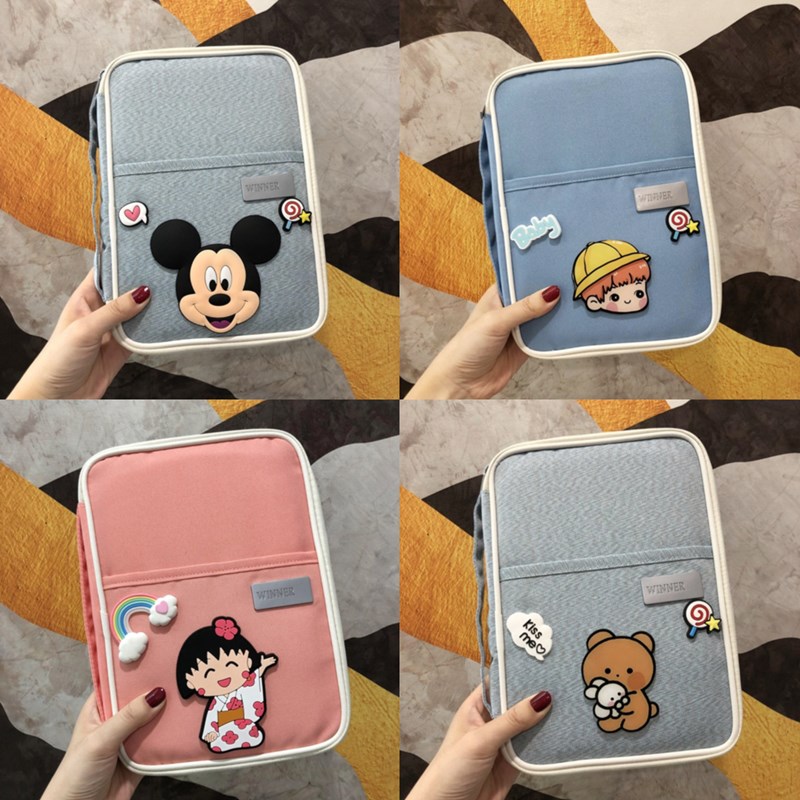 Cartoon baby birth certificate storage bag Bao Mom medical records this maternity test pregnancy test storage bag portable multi-functional bag