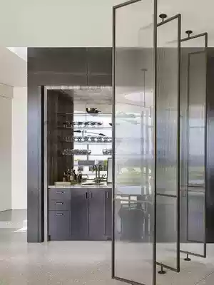 Changhong glass partition background wall Minimalist narrow frame tempered art craft embossed glass entrance screen customization