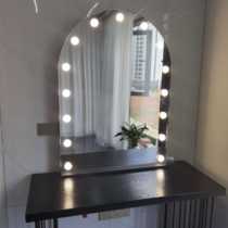 Modern wedding photo studio dressing table with lights beauty salon makeup studio makeup artists special solid wood makeup mirror table