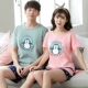 Bộ đồ ngủ mùa hè cho nữ bộ đồ cotton ngắn tay nam nửa tay cỡ lớn dễ thương phiên bản cotton Hàn Quốc kiểu đồ bộ may vải thun