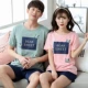 Bộ đồ ngủ mùa hè cho nữ bộ đồ cotton ngắn tay nam nửa tay cỡ lớn dễ thương phiên bản cotton Hàn Quốc kiểu đồ bộ may vải thun