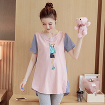 Pregnant Woman Summer Clothing Suit Fashion 2022 New Loose Pregnancy Clothes Mid-Length short sleeve T-shirt Two spring clothes