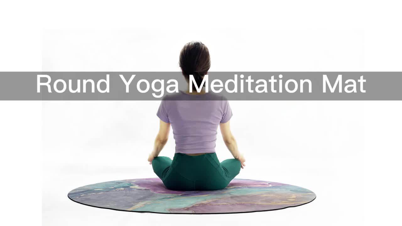 Eco Friendly Rubber And Suede Mandala Mantra Custom Print Round Yoga