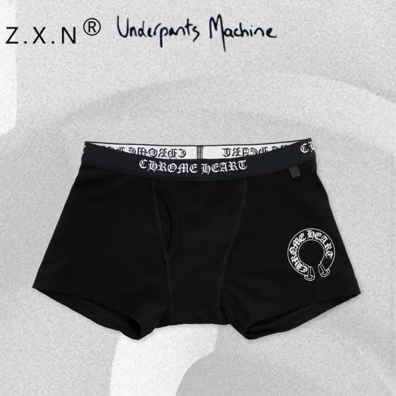 Authentic Z.X.N Letter Boxer Briefs Pure Cotton Chr Cross Logo Underwear Pink Black Unisex Base Layer Authentic Z.X.N Letter Boxer Briefs Pure Cotton Chr Cross Logo Underwear Pink Black Unisex Base Layer