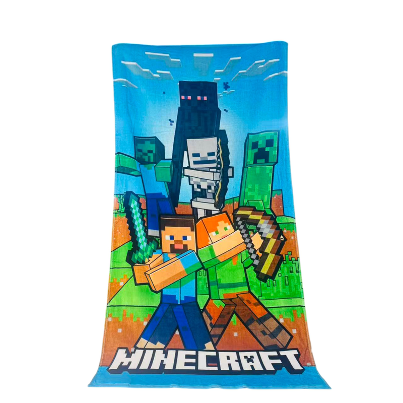 Minecraft Block World Team Battle Pure Cotton Bath Towel Beach Towel Soft Cute Export Japanese Single-Thread
