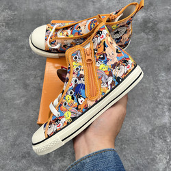 ເກີບຜ້າໃບສູງ 21cm ຍີ່ຫໍ້ Converse Japan Bugs Bunny joint limited edition high-top canvas shoes for old children